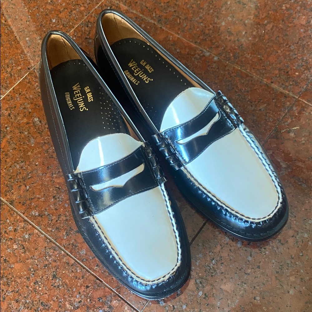 GH Bass & Co. Black and White Loafers